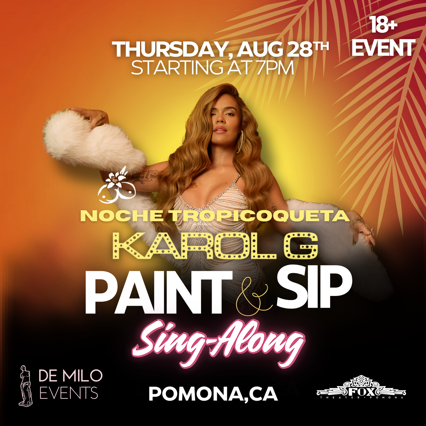 08/28/25 - NOCHE DE TROPICOQUETA Paint & Sip Sing-Along @ Fox Pomona Theatre (Pomona)(18+ Only)